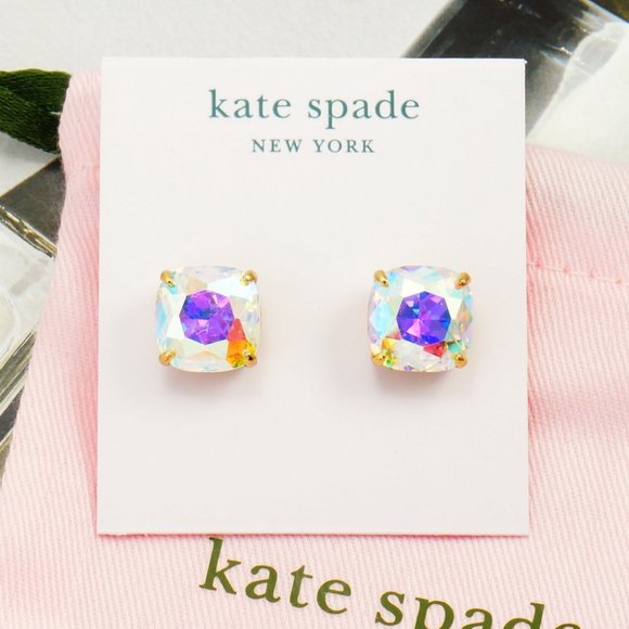 Kate Spade Aurora AB square stud earrings gold
